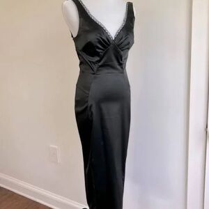 Dolce & Gabbana Stretch Satin Midi Dress | Color:
Black | Size: Italian 40(US 4)